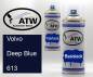 Preview: Volvo, Deep Blue, 613: 400ml Sprühdose + 400ml Klarlack - Set, von ATW Autoteile West.